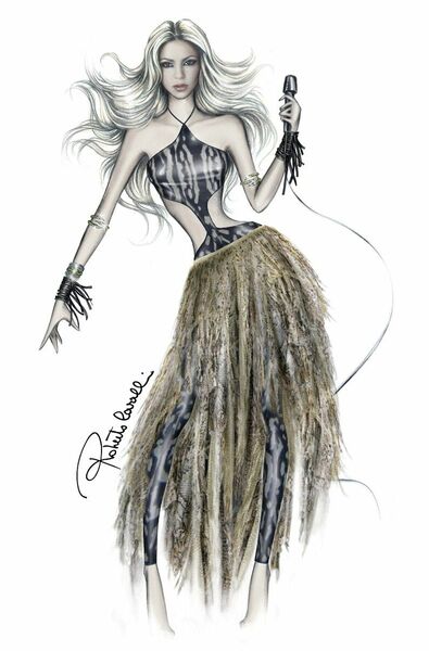 2010 - Croquis des tenues pour la coupe du monde football par Roberto Cavalli
