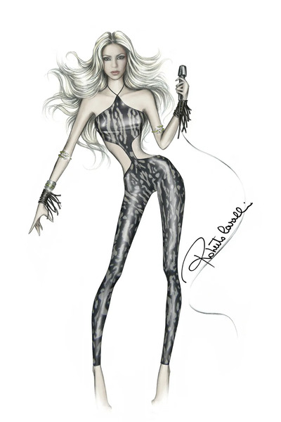 2010 - Croquis des tenues pour la coupe du monde football par Roberto Cavalli
