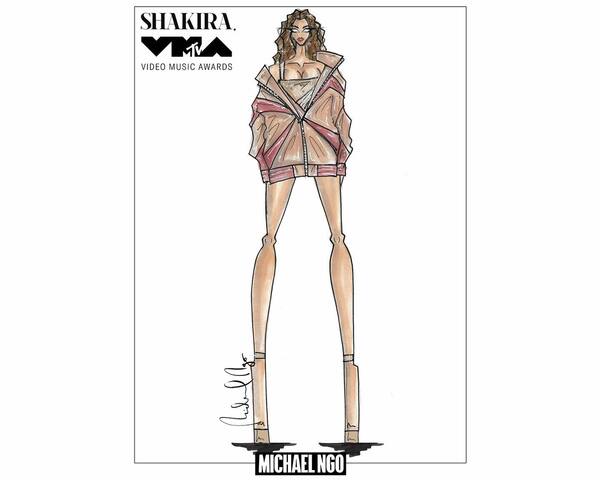 2023 - Croquis de la tenue de scène pour la performance aux MTV VMA 2023
